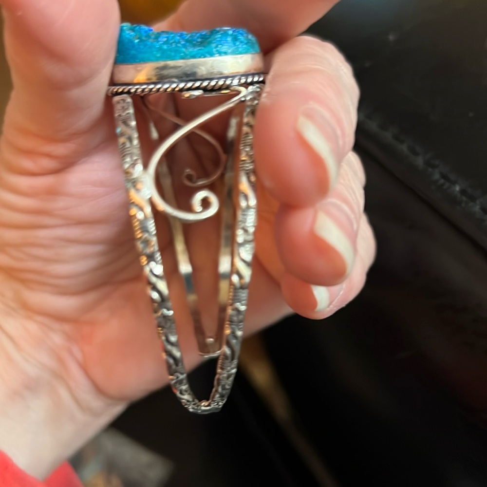 Teal Blue Druzy Cuff - image 2